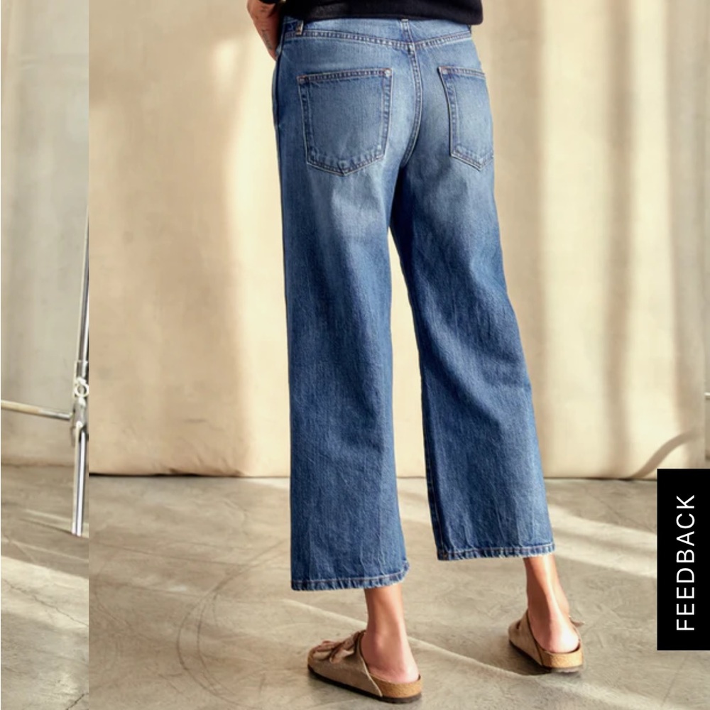 Outerknown Brooke Wide Leg cropped denim